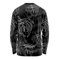 Aloha Hawaii Acacia Koa Leaves Long Sleeve Shirt Black Kakau Tribal Pattern LT05 - Polynesian Pride
