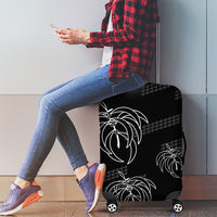 Aloha Hawaii Acacia Koa Leaves Luggage Cover Black Kakau Tribal Pattern LT05 - Polynesian Pride