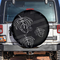 Aloha Hawaii Acacia Koa Leaves Spare Tire Cover Black Kakau Tribal Pattern LT05 Black - Polynesian Pride