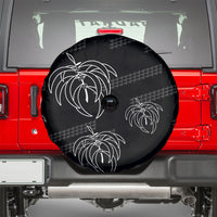 Aloha Hawaii Acacia Koa Leaves Spare Tire Cover Black Kakau Tribal Pattern LT05 - Polynesian Pride