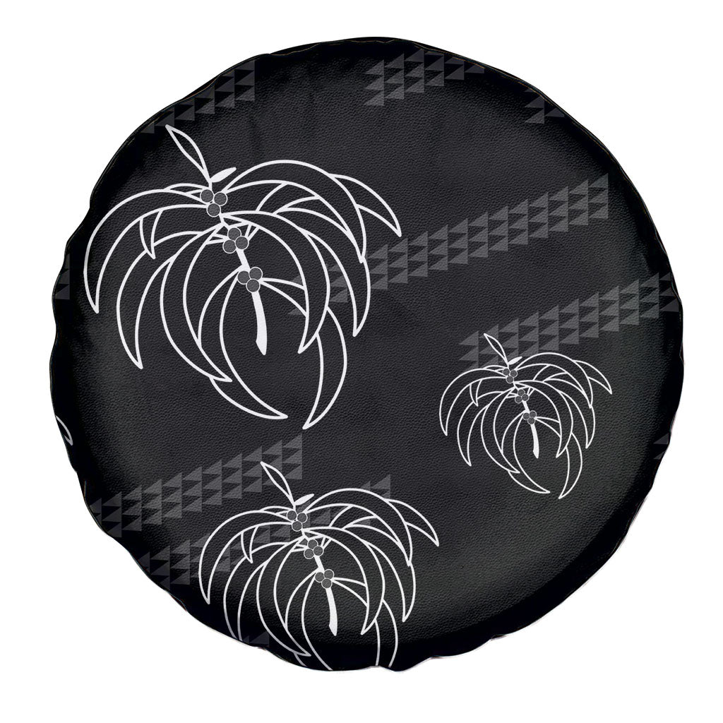 Aloha Hawaii Acacia Koa Leaves Spare Tire Cover Black Kakau Tribal Pattern LT05 - Polynesian Pride