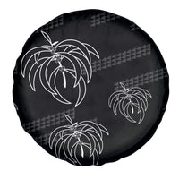 Aloha Hawaii Acacia Koa Leaves Spare Tire Cover Black Kakau Tribal Pattern LT05 - Polynesian Pride