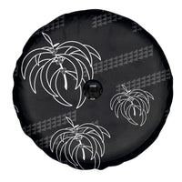 Aloha Hawaii Acacia Koa Leaves Spare Tire Cover Black Kakau Tribal Pattern LT05 - Polynesian Pride