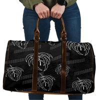 Aloha Hawaii Acacia Koa Leaves Travel Bag Black Kakau Tribal Pattern LT05 Black - Polynesian Pride