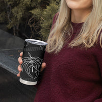 Aloha Hawaii Acacia Koa Leaves Tumbler Cup Black Kakau Tribal Pattern LT05 - Polynesian Pride
