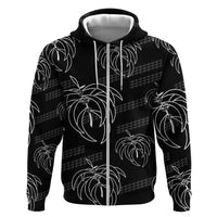 Aloha Hawaii Acacia Koa Leaves Zip Hoodie Black Kakau Tribal Pattern LT05 Zip Hoodie Black - Polynesian Pride
