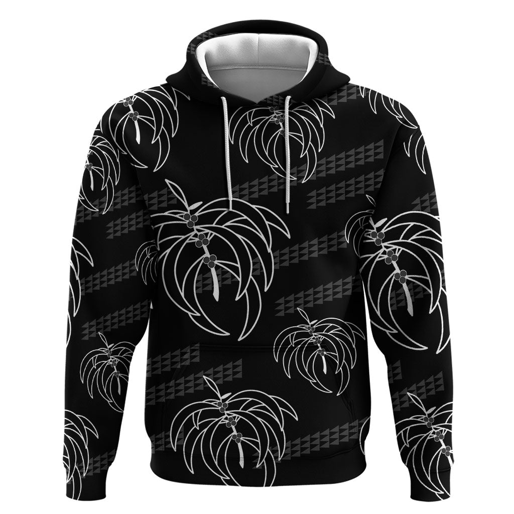 Aloha Hawaii Acacia Koa Leaves Zip Hoodie Black Kakau Tribal Pattern LT05 Pullover Hoodie Black - Polynesian Pride