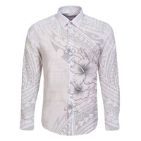 Lotu Tamaiti Samoa Family Matching Long Sleeve Bodycon Dress and Hawaiian Shirt White Sunday Polynesian Tribal Pattern Elegant Style