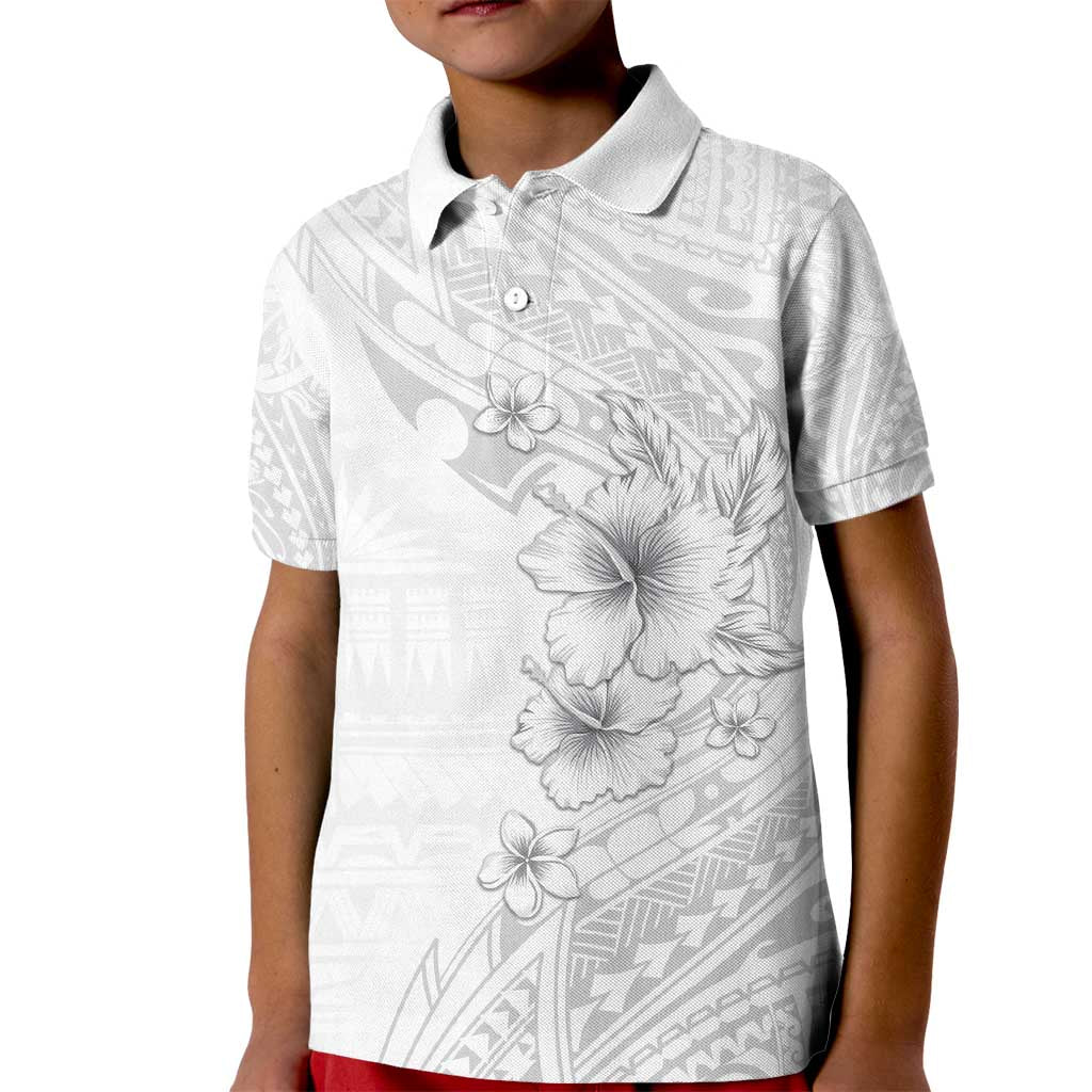 Lotu Tamaiti Samoa Kid Polo Shirt White Sunday Polynesian Tribal Pattern Elegant Style