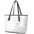 Lotu Tamaiti Samoa Leather Tote Bag White Sunday Polynesian Tribal Pattern Elegant Style