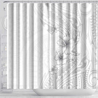 Lotu Tamaiti Samoa Shower Curtain White Sunday Polynesian Tribal Pattern Elegant Style