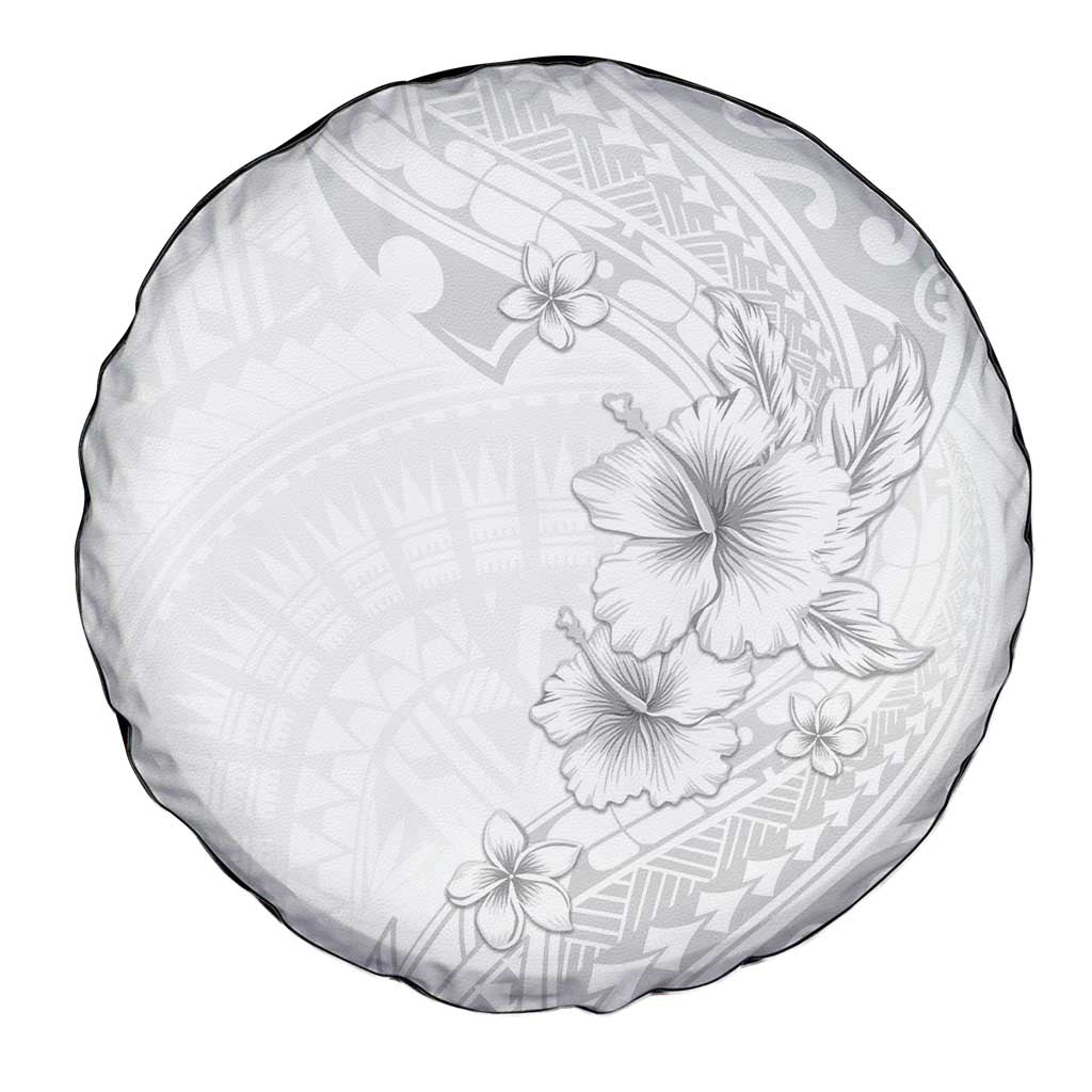 Lotu Tamaiti Samoa Spare Tire Cover White Sunday Polynesian Tribal Pattern Elegant Style