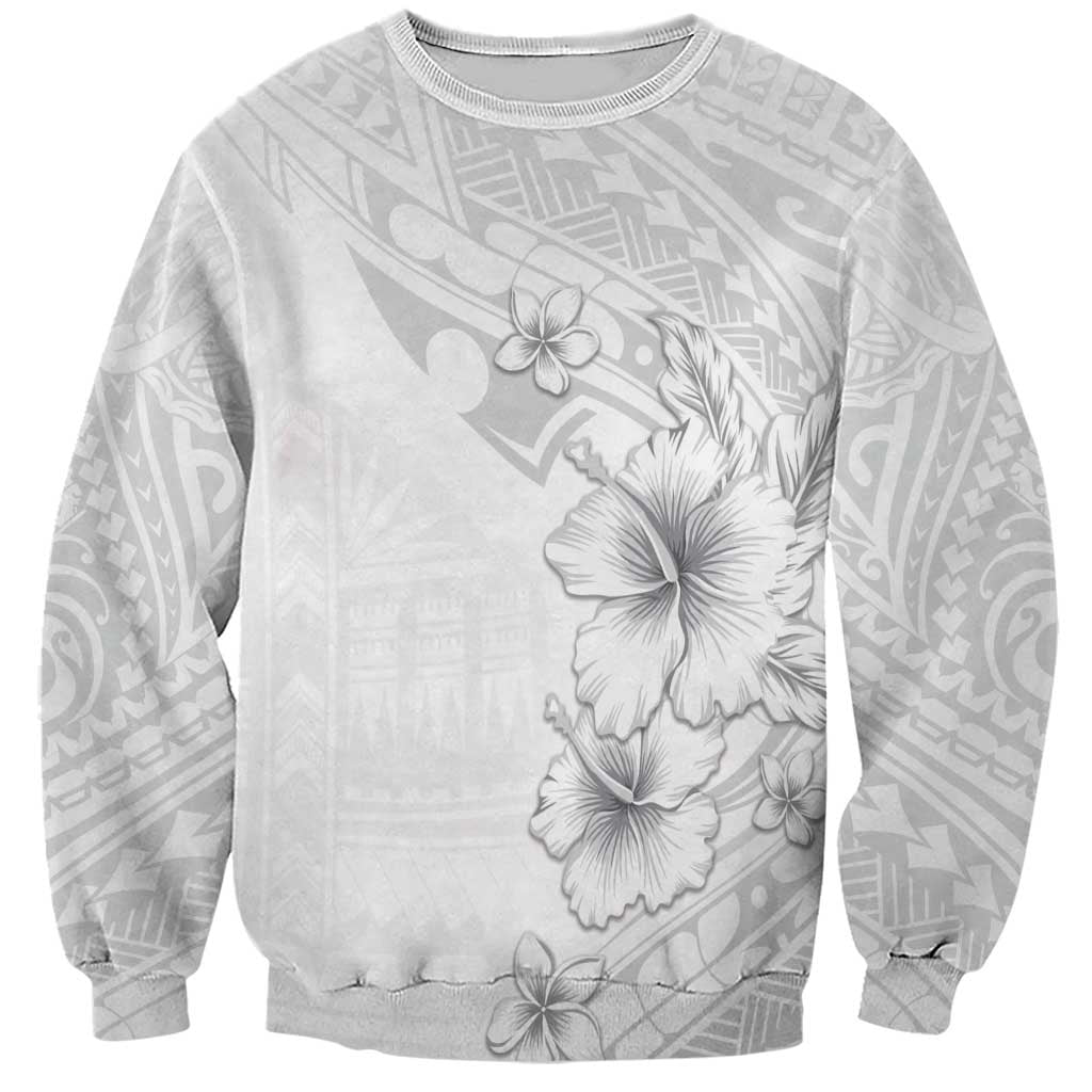 Lotu Tamaiti Samoa Sweatshirt White Sunday Polynesian Tribal Pattern Elegant Style