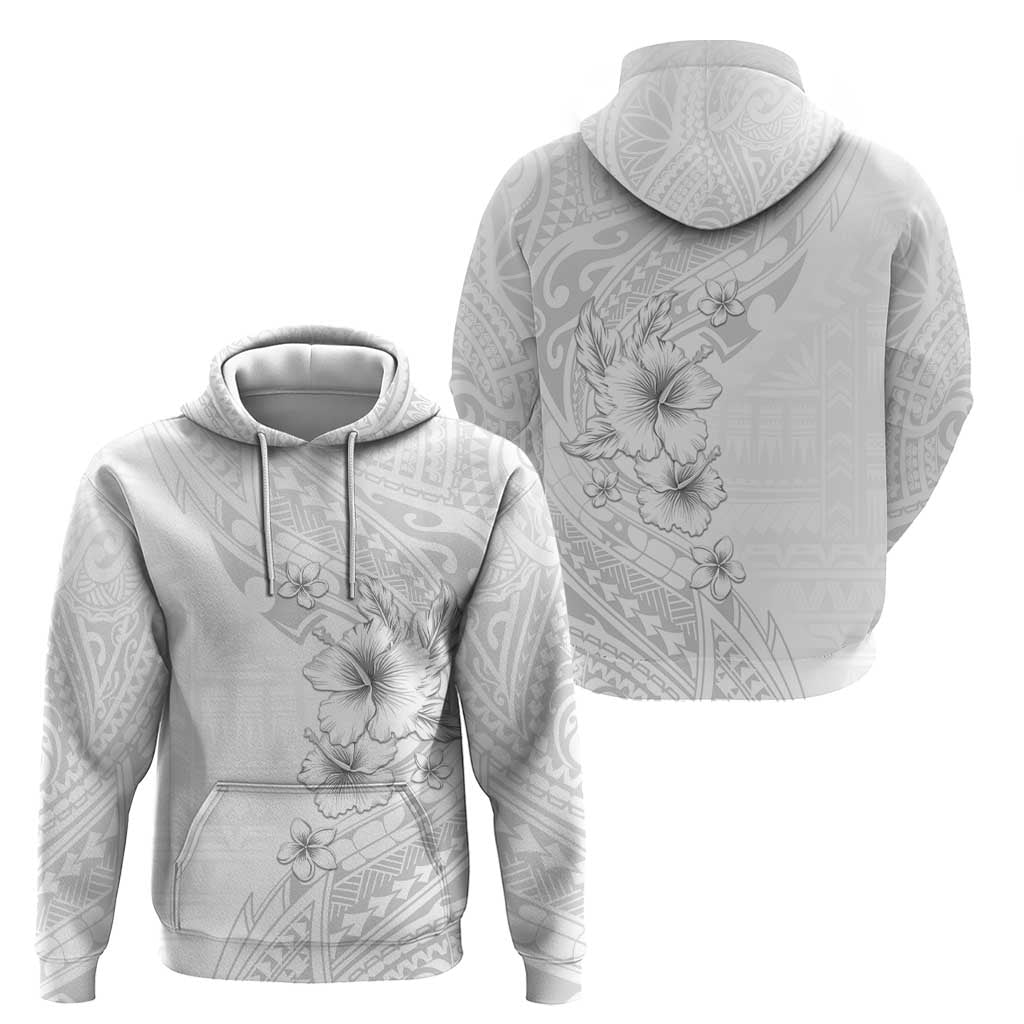 Lotu Tamaiti Samoa Zip Hoodie White Sunday Polynesian Tribal Pattern Elegant Style