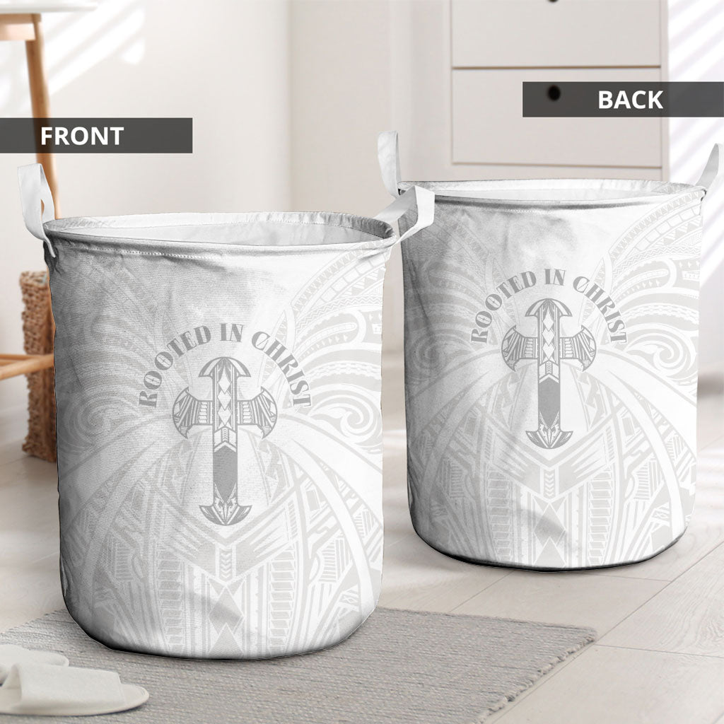 Samoa Christian Laundry Basket Rooted In Christ Polynesian Cross LT05 - Polynesian Pride
