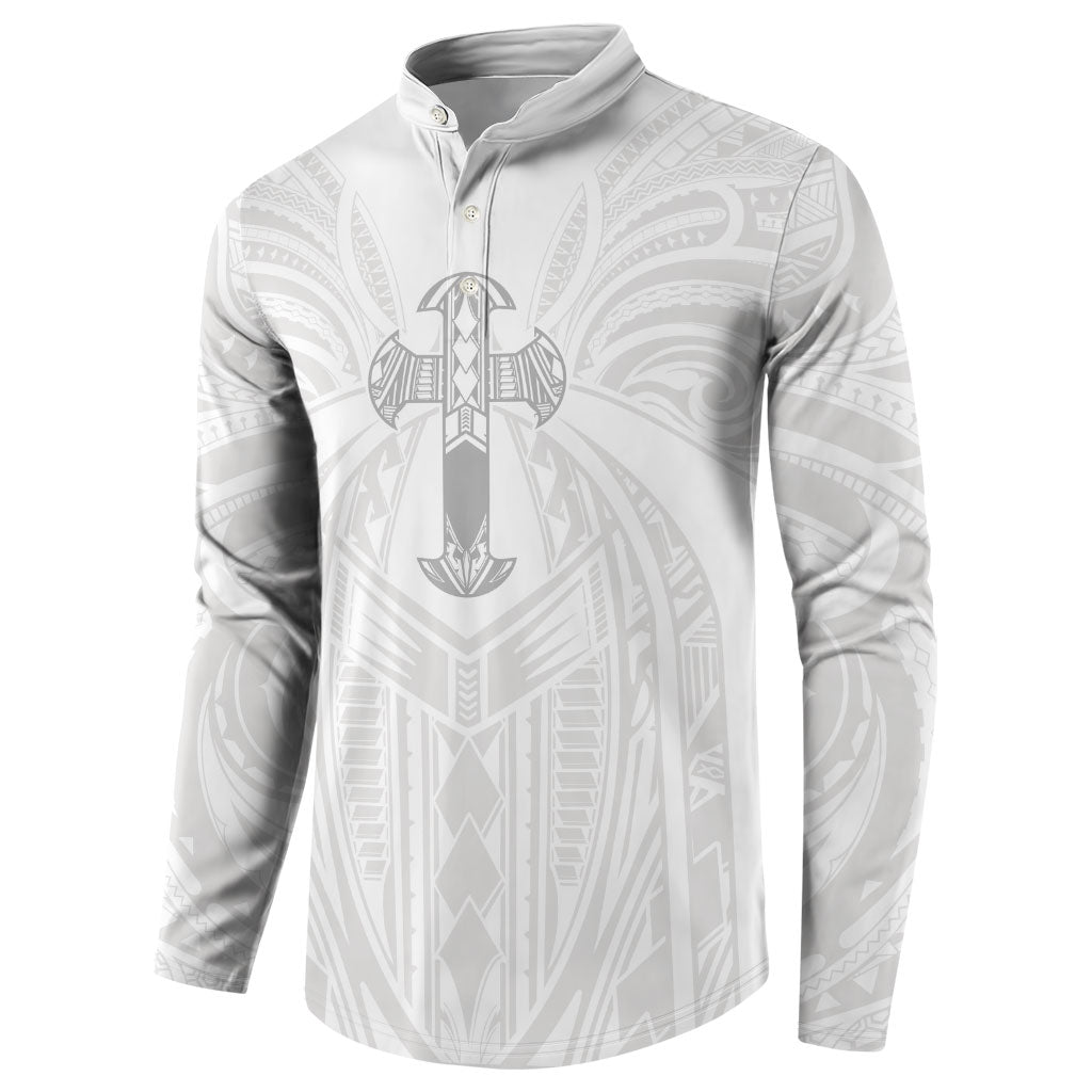 Samoa Christian Button Sweatshirt Rooted In Christ Polynesian Cross LT05 - Polynesian Pride