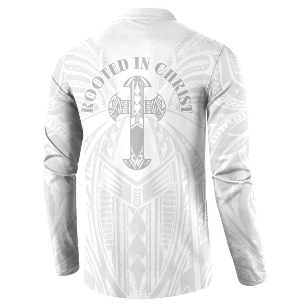 Samoa Christian Button Sweatshirt Rooted In Christ Polynesian Cross LT05 - Polynesian Pride