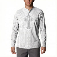 Samoa Christian Button Sweatshirt Rooted In Christ Polynesian Cross LT05 - Polynesian Pride