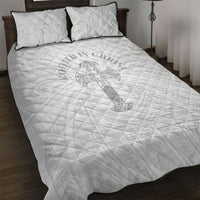 Samoa Christian Quilt Bed Set Rooted In Christ Polynesian Cross LT05 White - Polynesian Pride