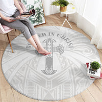 Samoa Christian Round Carpet Rooted In Christ Polynesian Cross LT05 - Polynesian Pride