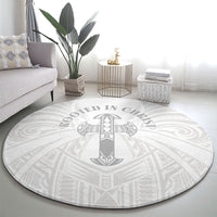 Samoa Christian Round Carpet Rooted In Christ Polynesian Cross LT05 - Polynesian Pride