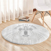 Samoa Christian Round Carpet Rooted In Christ Polynesian Cross LT05 - Polynesian Pride