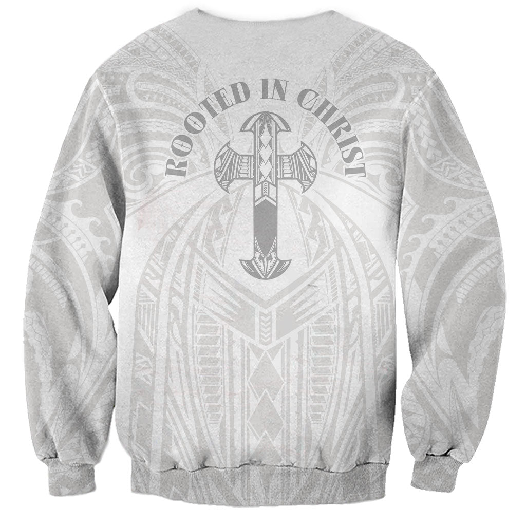 Samoa Christian Sweatshirt Rooted In Christ Polynesian Cross LT05 - Polynesian Pride