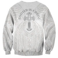 Samoa Christian Sweatshirt Rooted In Christ Polynesian Cross LT05 - Polynesian Pride