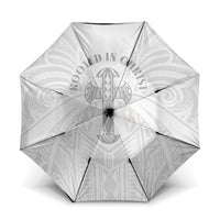Samoa Christian Umbrella Rooted In Christ Polynesian Cross LT05 One Size Folded 11.42 inch Opened Diameter 37.4 inch White - Polynesian Pride