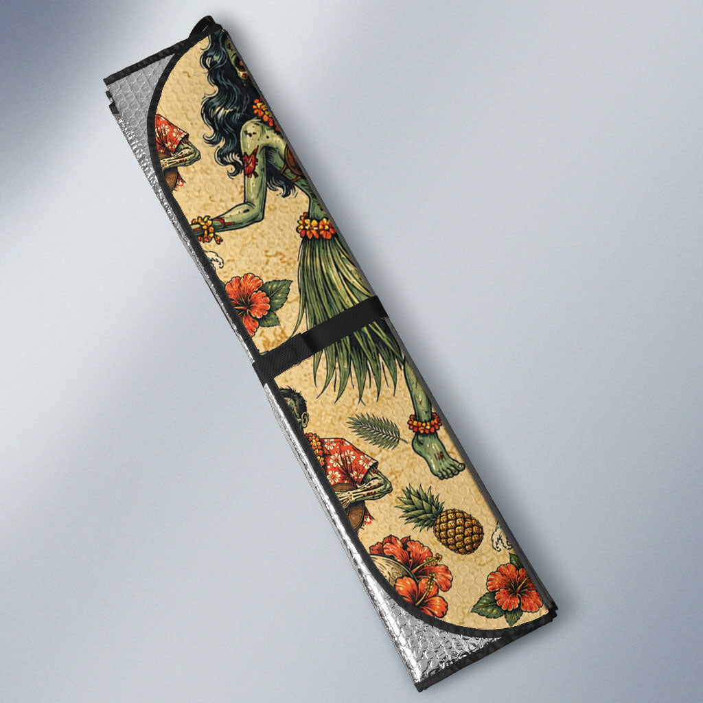 Hawaii Halloween Auto Sun Shade Spooky Tropical Hula Zombie LT05 - Polynesian Pride