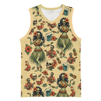 Hawaii Halloween Basketball Jersey Spooky Tropical Hula Zombie LT05 Unisex Beige - Polynesian Pride