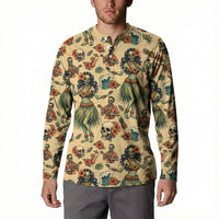 Hawaii Halloween Button Sweatshirt Spooky Tropical Hula Zombie LT05 - Polynesian Pride