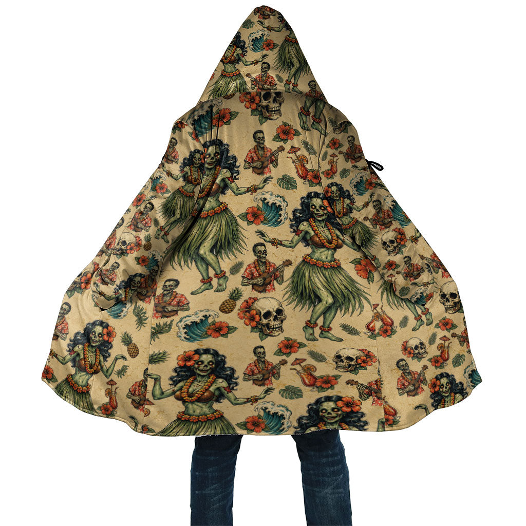 Hawaii Halloween Cloak Spooky Tropical Hula Zombie LT05 Unisex Beige - Polynesian Pride