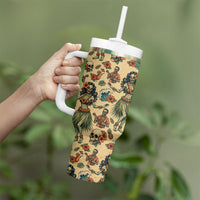Hawaii Halloween Tumbler With Handle Spooky Tropical Hula Zombie LT05 - Polynesian Pride