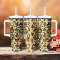 Hawaii Halloween Tumbler With Handle Spooky Tropical Hula Zombie LT05 - Polynesian Pride