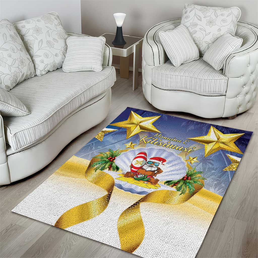 Niue Christmas Area Rug Seashell Santa Beach Vibes - Polynesian Pride