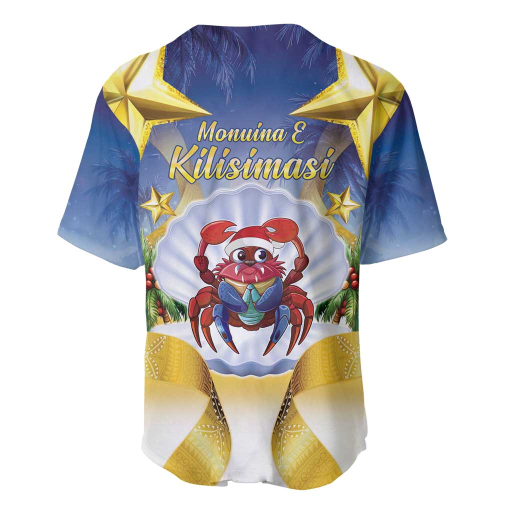 Niue Christmas Baseball Jersey Seashell Santa Beach Vibes - Polynesian Pride