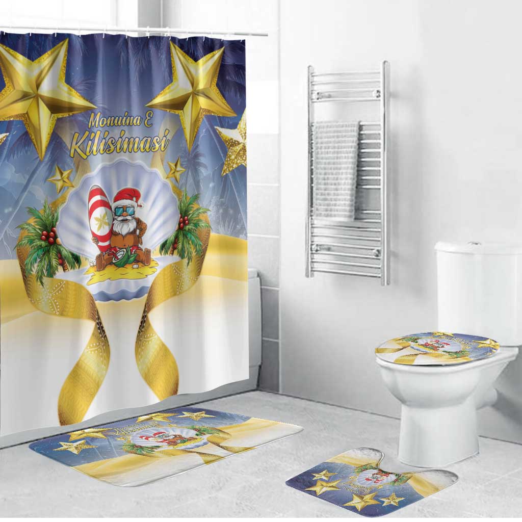 Niue Christmas Bathroom Set Seashell Santa Beach Vibes - Polynesian Pride
