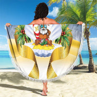 Niue Christmas Beach Blanket Seashell Santa Beach Vibes LT05 - Polynesian Pride