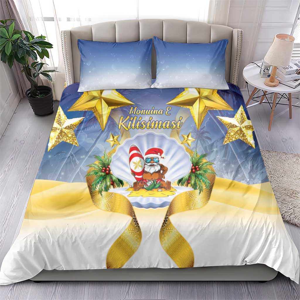 Niue Christmas Bedding Set Seashell Santa Beach Vibes - Polynesian Pride