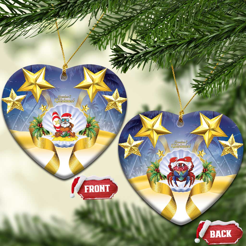 Niue Christmas Ceramic Ornament Seashell Santa Beach Vibes - Polynesian Pride