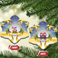 Niue Christmas Ceramic Ornament Seashell Santa Beach Vibes - Polynesian Pride