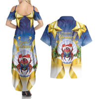 Niue Christmas Couples Matching Summer Maxi Dress and Hawaiian Shirt Seashell Santa Beach Vibes - Polynesian Pride