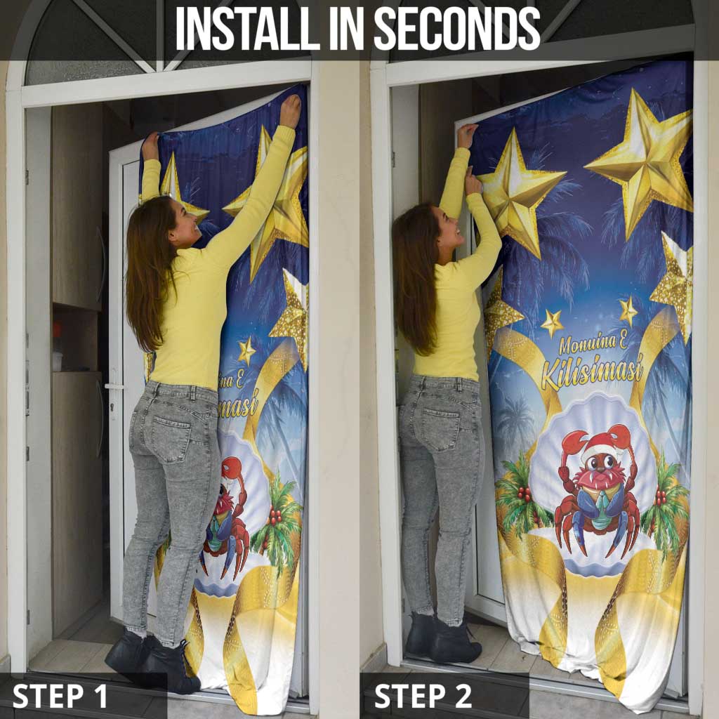 Niue Christmas Door Cover Seashell Santa Beach Vibes - Polynesian Pride