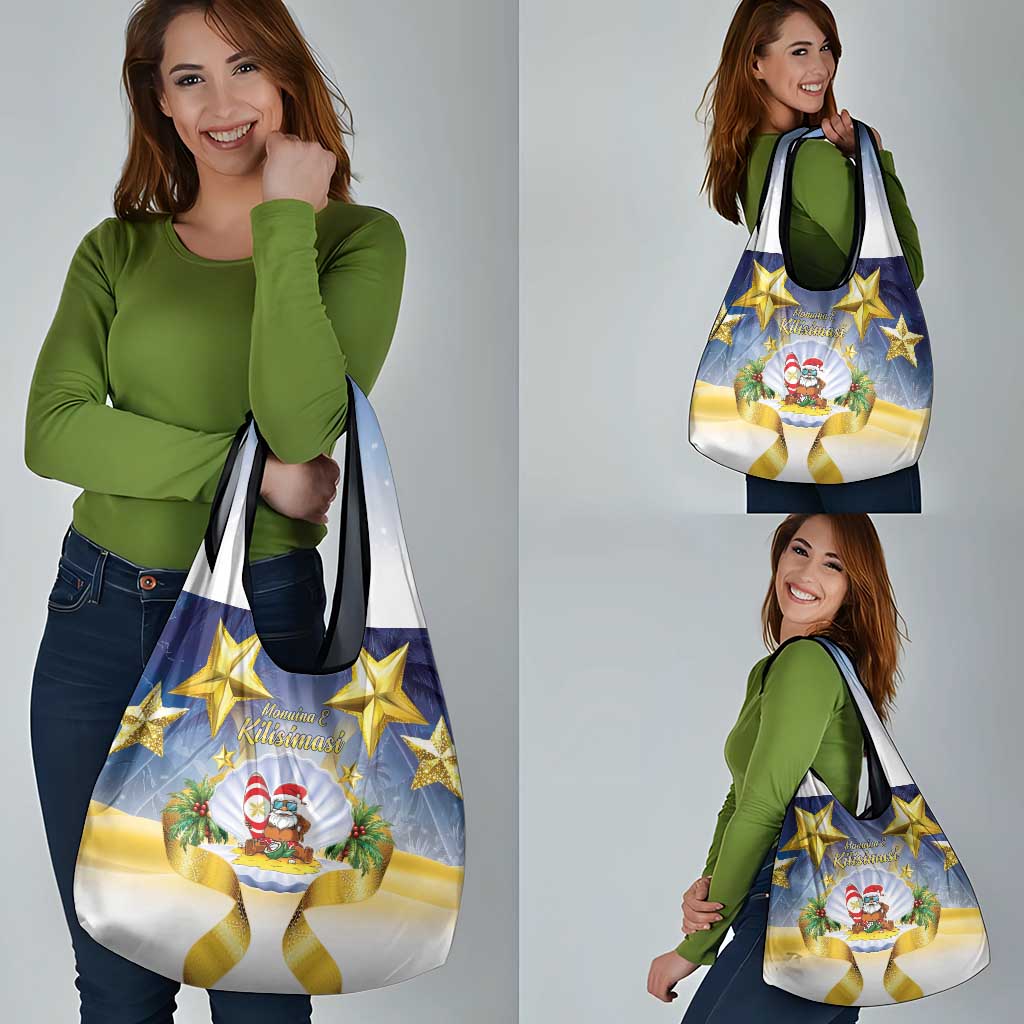 Niue Christmas Grocery Bag Seashell Santa Beach Vibes LT05 - Polynesian Pride