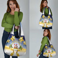 Niue Christmas Grocery Bag Seashell Santa Beach Vibes LT05 - Polynesian Pride