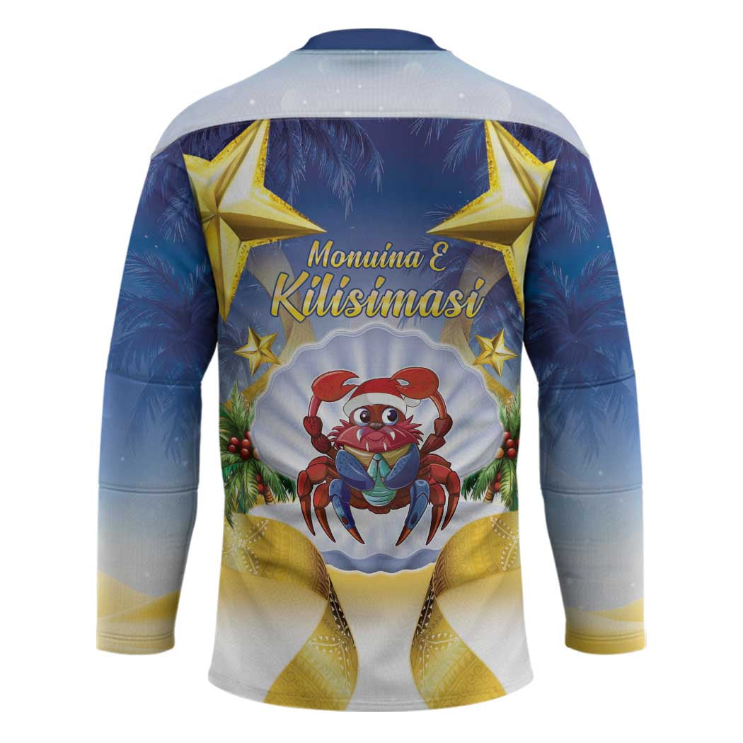 Niue Christmas Hockey Jersey Seashell Santa Beach Vibes - Polynesian Pride