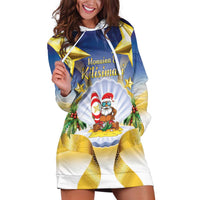 Niue Christmas Hoodie Dress Seashell Santa Beach Vibes - Polynesian Pride