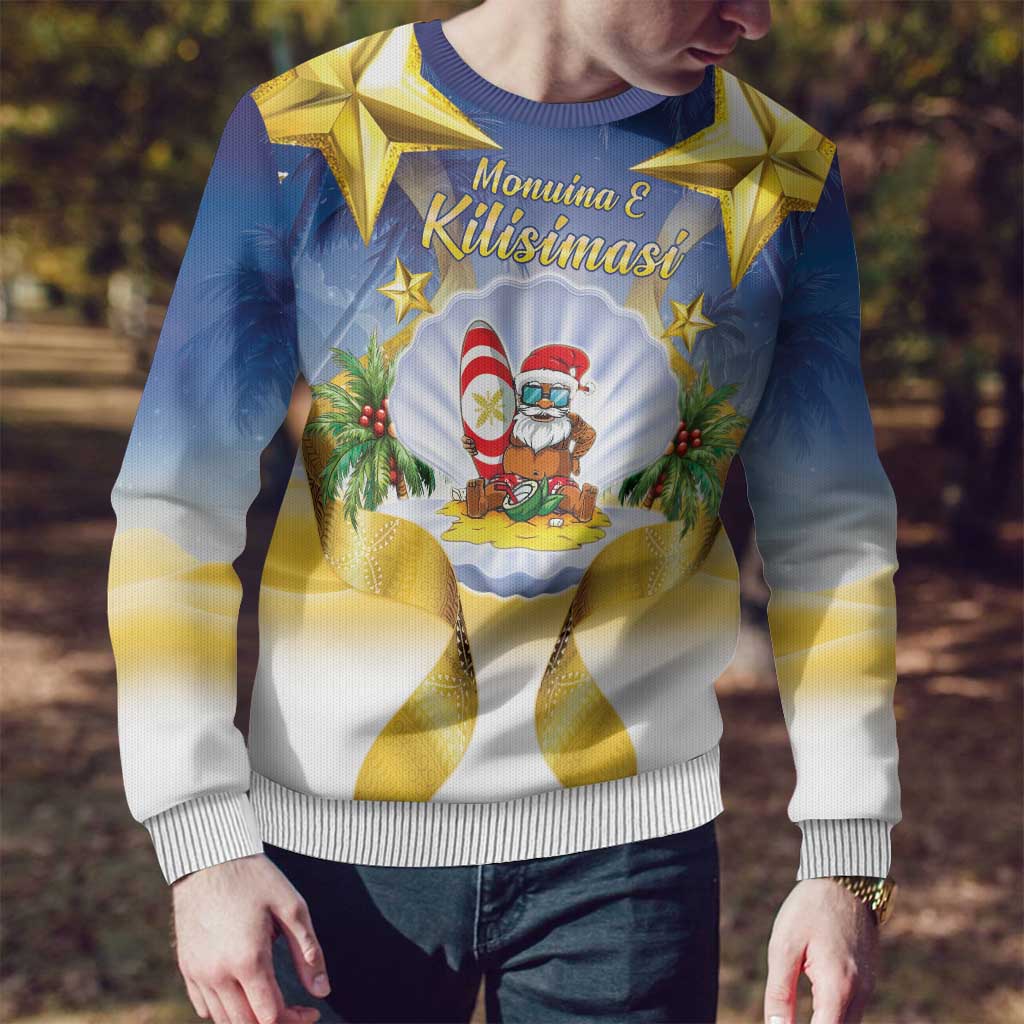 Niue Christmas Ugly Christmas Sweater Seashell Santa Beach Vibes LT05 - Polynesian Pride