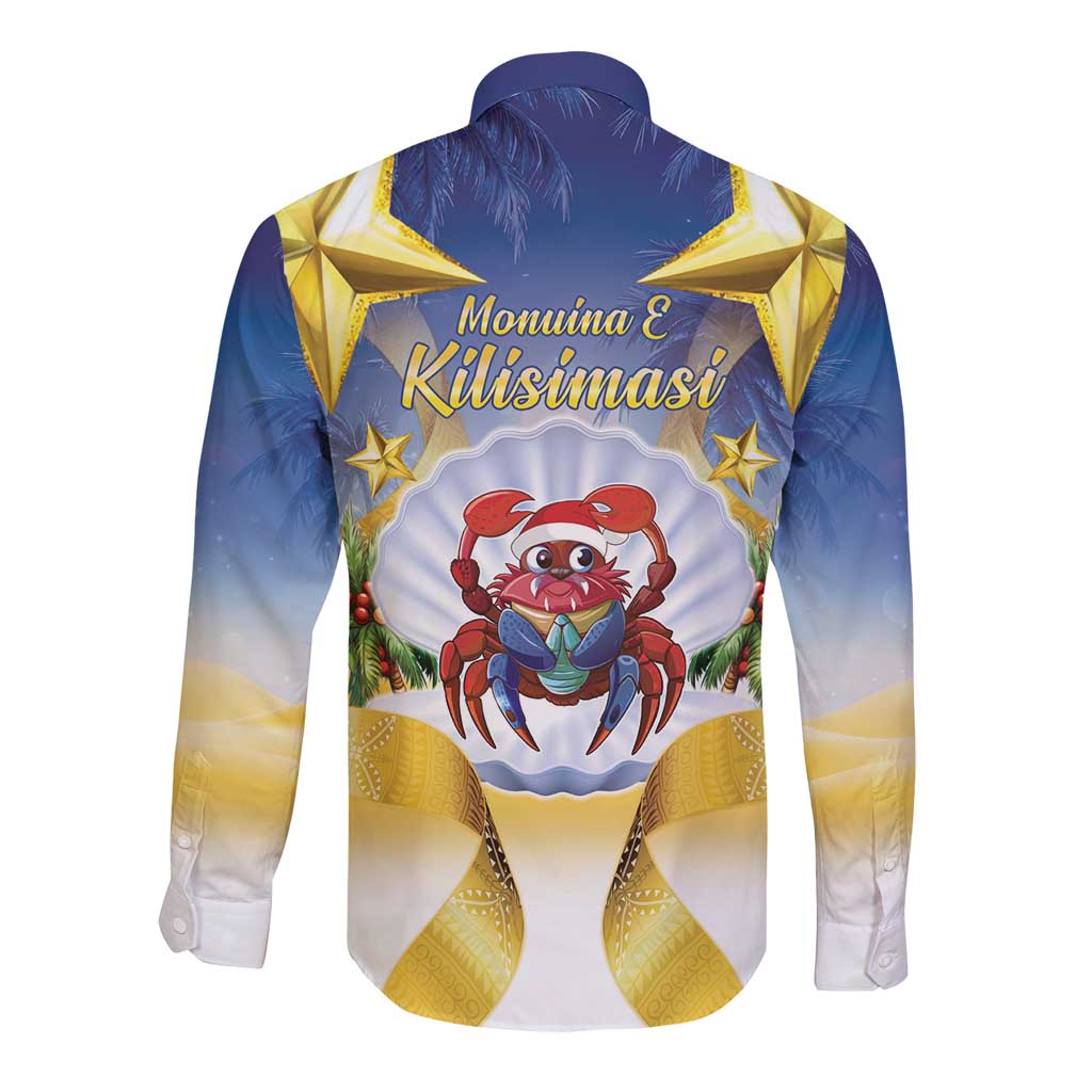 Niue Christmas Long Sleeve Button Shirt Seashell Santa Beach Vibes - Polynesian Pride